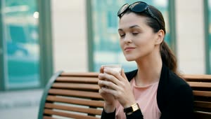 Stock Video Enterprising Woman Drinking Coffee Before Work Live Wallpaper For PC