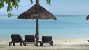 Stock Video Empty Wooden Chairs On A Tropical Beach Live Wallpaper For PC