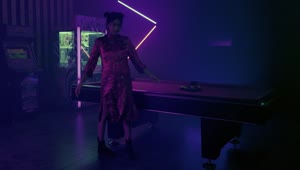 Stock Video Elegant Girl In A Dark Playroom Live Wallpaper For PC