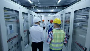 Stock Video Electrical Workers Walking On The Hallway Live Wallpaper For PC