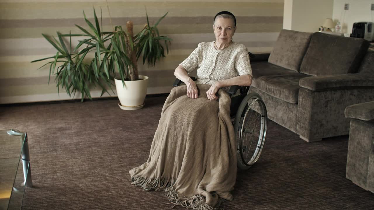 Download Stock Video Elderly Woman In Wheelchair In Nursing Home Live Wallpaper For PC