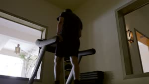 Stock Video Elderly Man Walking On A Treadmill Live Wallpaper For PC