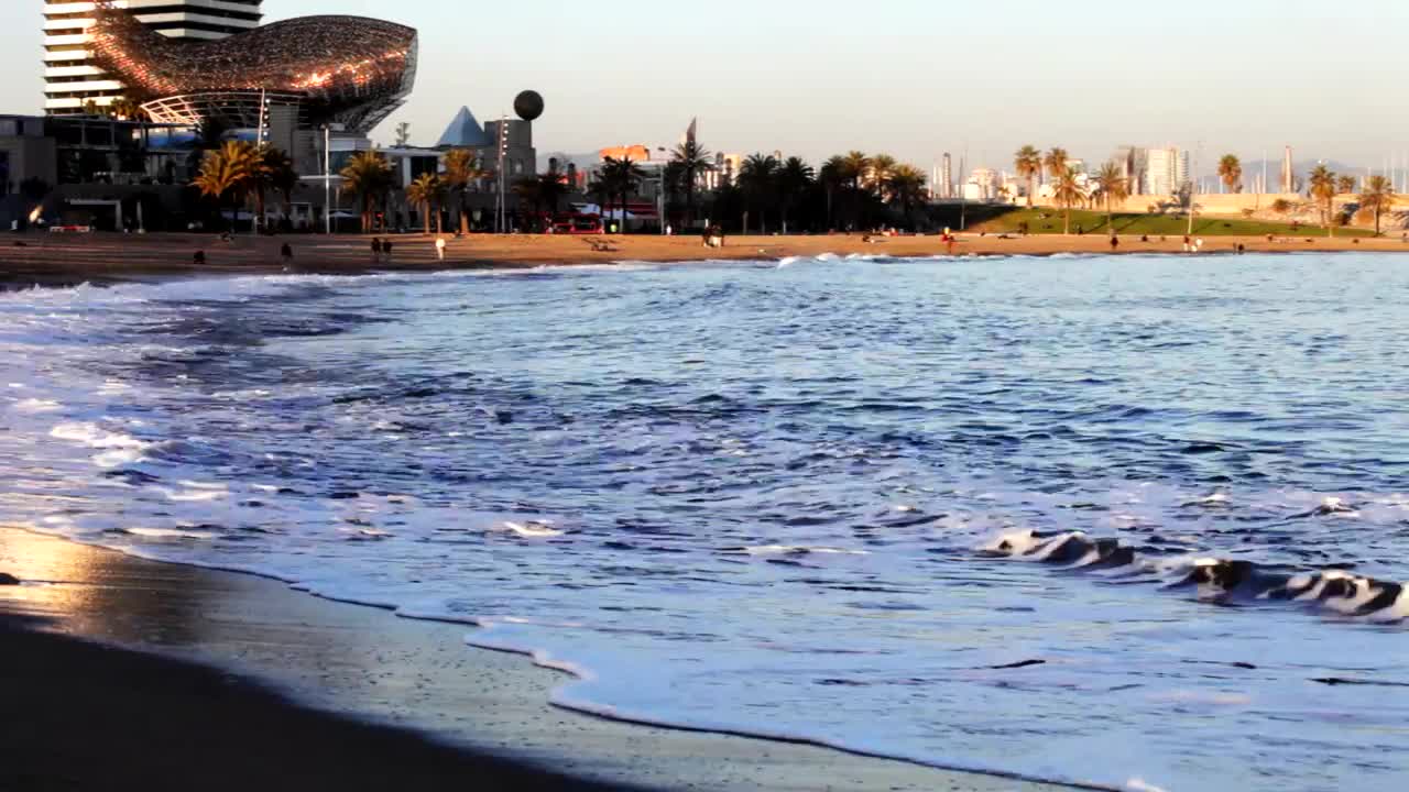 Download Stock Video Edge Of The Beach While The Small Waves Break On Live Wallpaper For PC