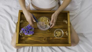 Stock Video Eating A Healthy Breakfast In Bed Live Wallpaper For PC