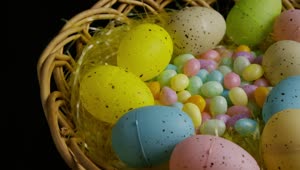 Stock Video Easter Caramel Eggs In A Small Basket Live Wallpaper For PC