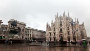 Stock Video Duomo Di Milano In The Rain Time Lapse Live Wallpaper For PC