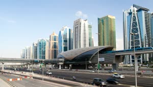 Stock Video Dubai Train Station And Highway With Fast Traffic Live Wallpaper For PC
