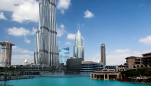 Stock Video Dubai Burj Khalifa Tower And Fountain Time Lapse Live Wallpaper For PC