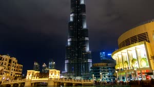 Stock Video Dubai Burj Khalifa At Night And Fountain Live Wallpaper For PC