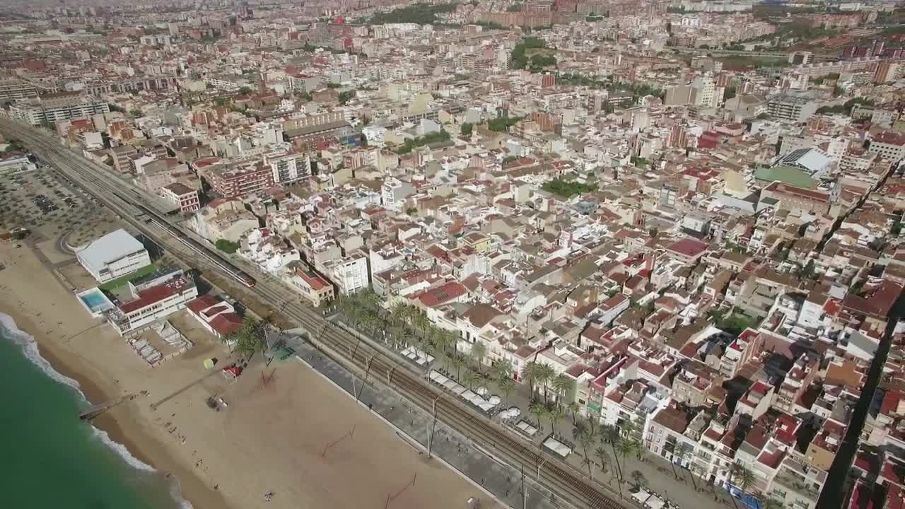 Download Stock Video Drone Flying By The Coast Of Barcelona Live Wallpaper For PC