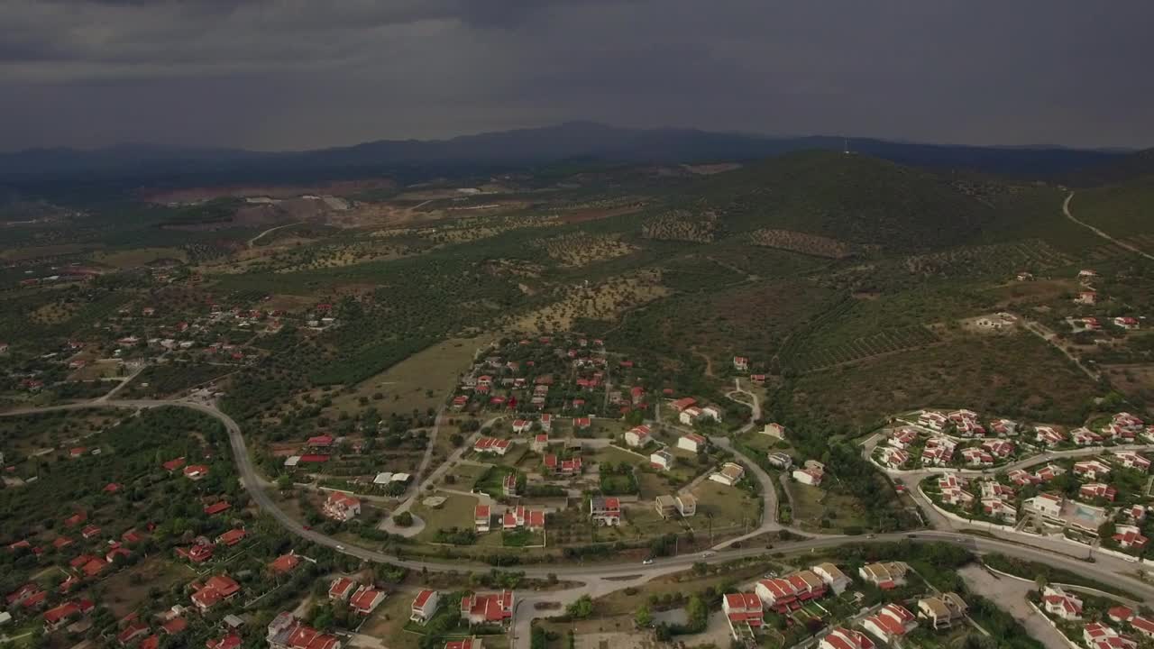 Download Stock Video Drone Flying Above Houses In Greece Live Wallpaper For PC