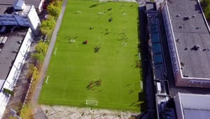 Stock Video Drone Filming A Soccer Game Live Wallpaper For PC