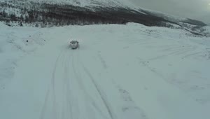 Stock Video Driving Up A Snow Covered Mountain Live Wallpaper For PC
