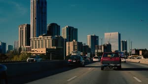 Stock Video Driving Down A Highway In A Big City Live Wallpaper For PC