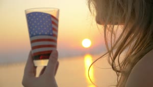 Stock Video Drinking From A Glass With The American Flag Live Wallpaper For PC