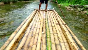 Stock Video Down The River In A Bamboo Canoe Live Wallpaper For PC
