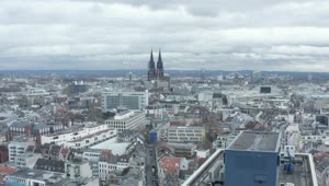 Stock Video Down Shot In A German City Aerial Skyline View Live Wallpaper For PC