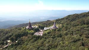 Stock Video Doi Inthanon Temple Aerial Shot Live Wallpaper For PC
