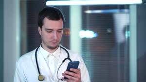 Stock Video Doctor Using Phone In The Hospital Live Wallpaper For PC