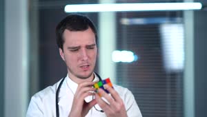 Stock Video Doctor Playing With Rubiks Cube Live Wallpaper For PC