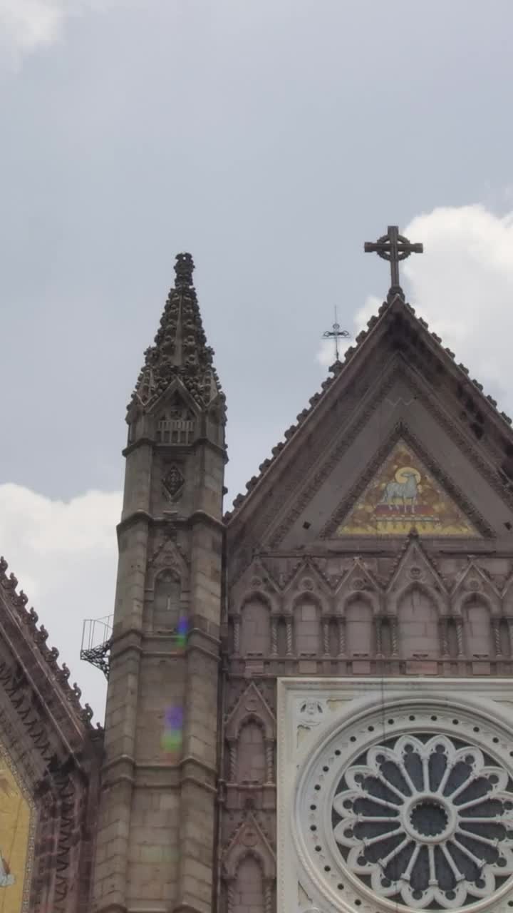Download Stock Video Detailed View Of The Facade Of A Gothic Style Church Live Wallpaper For PC
