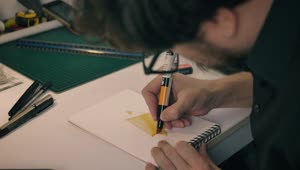 Stock Video Designer In His Studio Giving Color To His Strokes In Live Wallpaper For PC