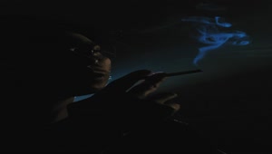 Stock Video Depressed Guy Smoking In The Dark Live Wallpaper For PC