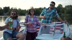 Stock Video Friends Chilling And Drinking On A Speedboat Live Wallpaper For PC