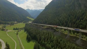 Stock Video Freeway On A Bridge Next To A Mountainous Landscape Live Wallpaper For PC