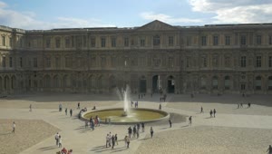 Stock Video Fountain By The Louvre Live Wallpaper For PC