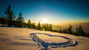 Stock Video Footprint Of A Heart Shape In The Snow Live Wallpaper For PC
