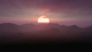 Stock Video Foggy Mountain Range Sunset Live Wallpaper For PC