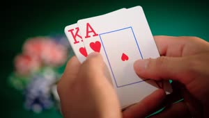 Stock Video Focus On The Hands With Cards Of A Poker Player Live Wallpaper For PC