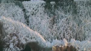 Stock Video Foamy Wave Surface On A Shoreline From Above Live Wallpaper For PC