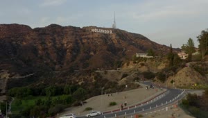 Stock Video Flying Towards The Hollywood Sign In California Live Wallpaper For PC