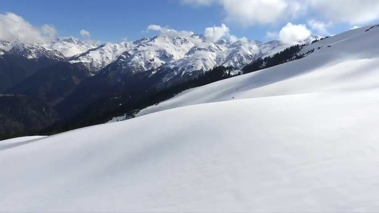 Download Stock Video Flying Through Snowy Mountains And The Pine Forest Live Wallpaper For PC