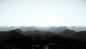 Stock Video Flying Over The Silhouettes Of Mountains Of A Planet Live Wallpaper For PC