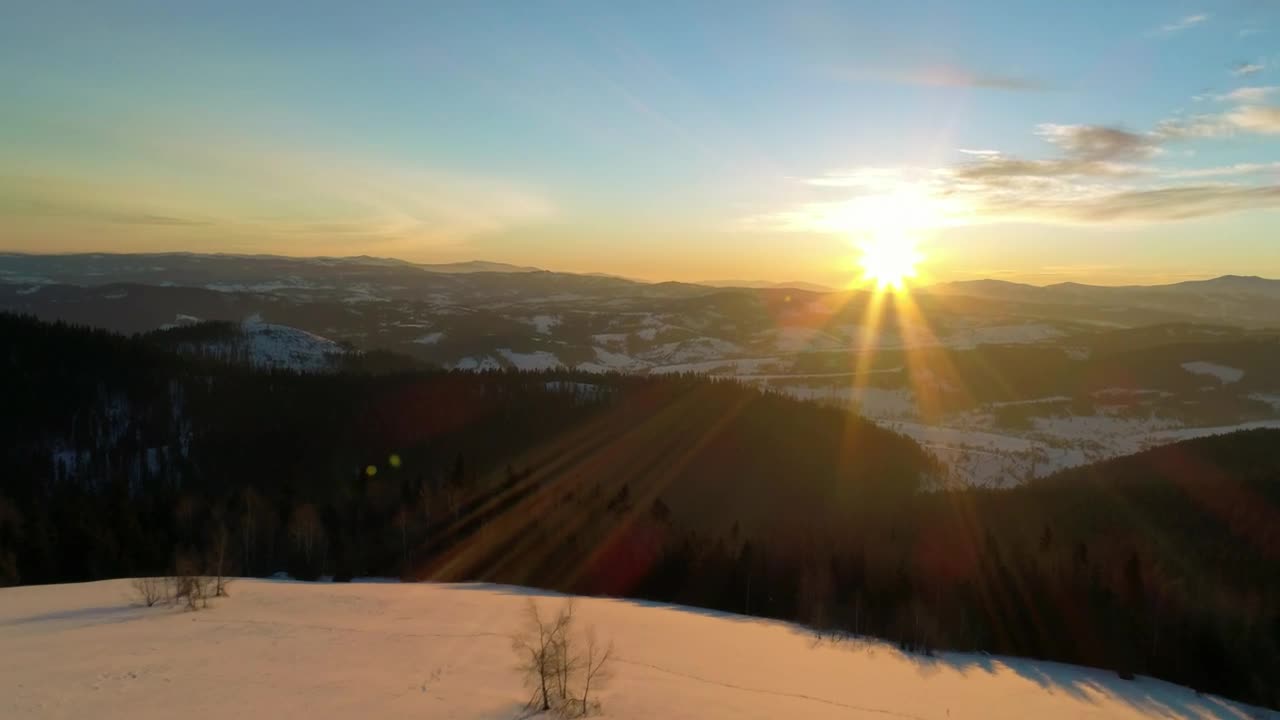 Download Stock Video Flying Over The Mountains Into The Sunset Live Wallpaper For PC