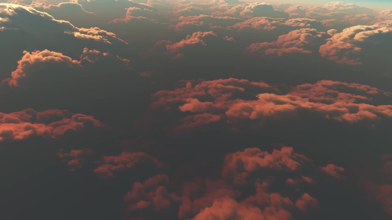 Download Stock Video Flying Over The Clouds Illuminated By The Sunset Live Wallpaper For PC