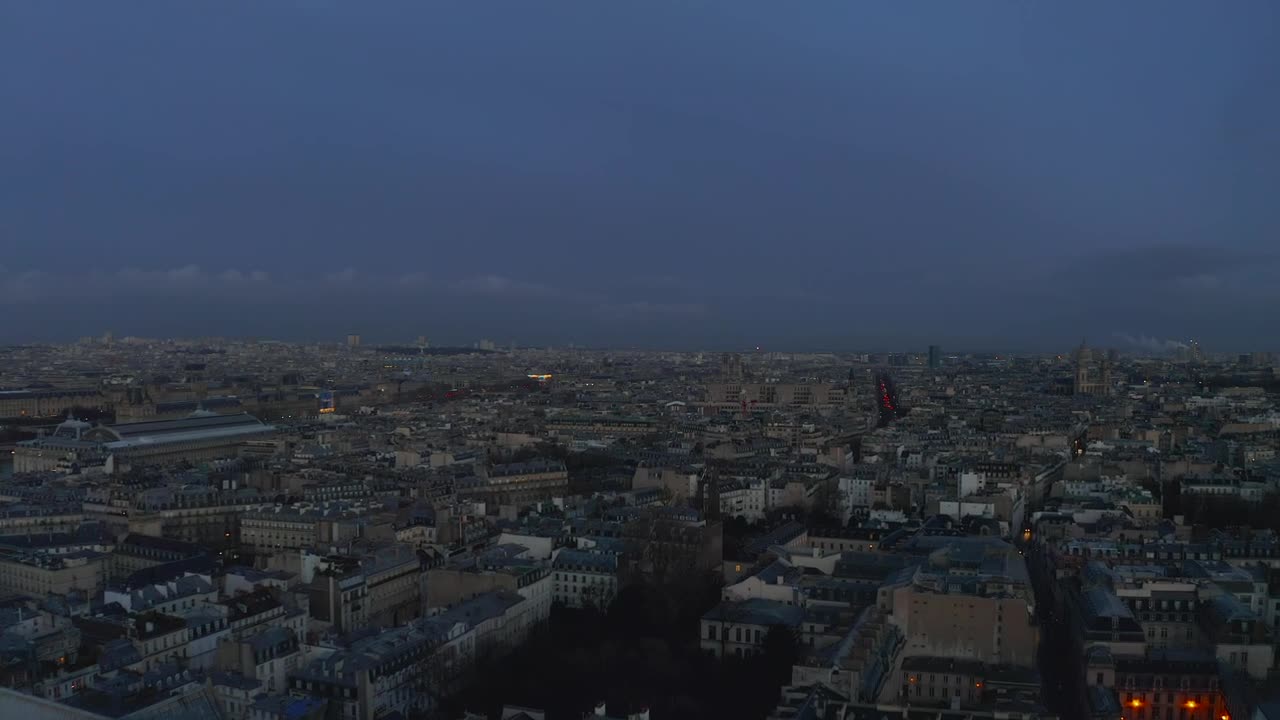 Download Stock Video Flying Over The City Of Paris At Night Live Wallpaper For PC