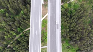 Stock Video Flying Over An Elevated Highway In The Countryside Live Wallpaper For PC