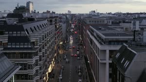 Stock Video Flying Over An Avenue Through Buildings Live Wallpaper For PC