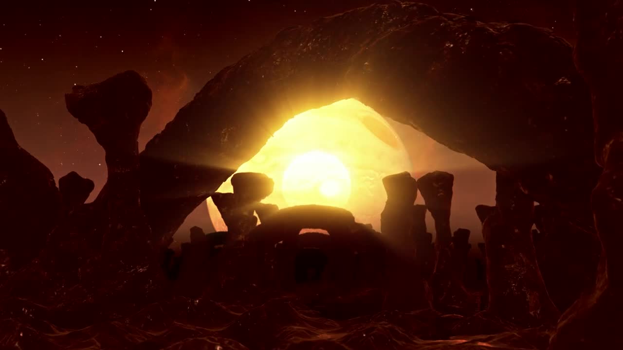 Download Stock Video Flying Over An Alien Planet With Rock Formations Live Wallpaper For PC