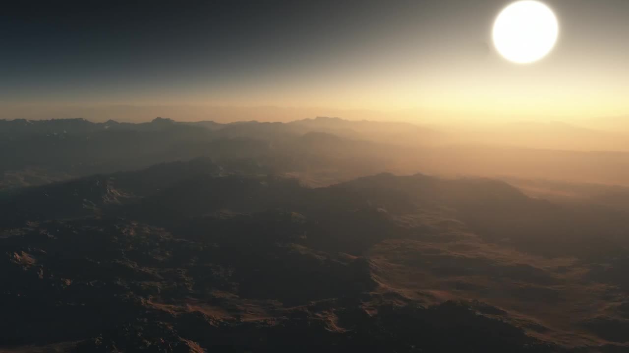 Download Stock Video Flying Over An Alien Planet Heading For The Sun Live Wallpaper For PC