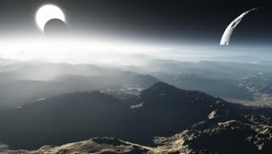 Stock Video Flying Over A Rocky Planet Overlooking Space Live Wallpaper For PC