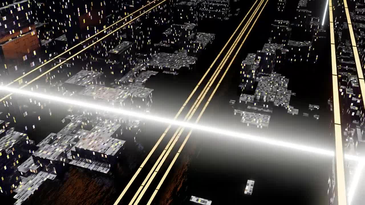 Download Stock Video Flying Over A Cyberpunk City Live Wallpaper For PC