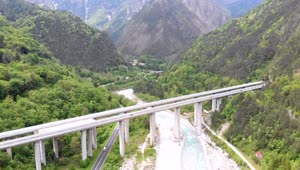 Stock Video Flying Over A Concrete Bridge Highway Live Wallpaper For PC