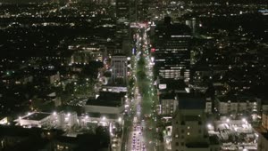 Stock Video Flying Down A Main Avenue In Los Angeles At Night Live Wallpaper For PC