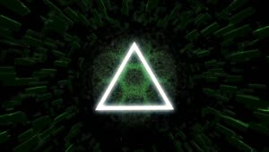 Stock Video Flying Between Triangles Of Light And Green Figures Live Wallpaper For PC
