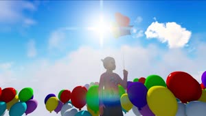 Stock Video Flying Balloons And A Child Live Wallpaper For PC